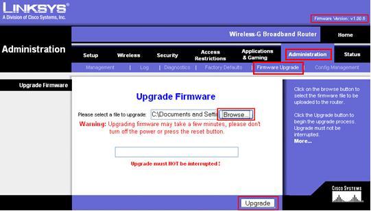 linksys wap54g firmware upgrade